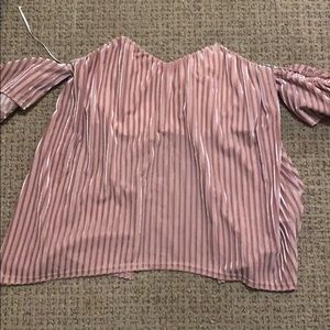 Velvet off the shoulder open back top